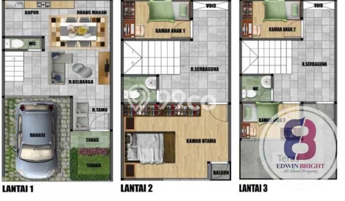 Rumah Minimalis 4 KT LT 61m2 di Tanjung Duren Rumah Minimalis 4 KT LT 61m2 di Tanjung Duren