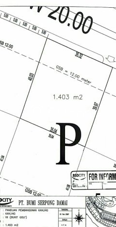 Tanah Dijual Area Strategis di BSD Tangerang 1403m2 Tanah Dijual Area Strategis di BSD Tangerang 1403m2