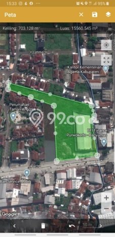 Kavling Tanah di Purwokerto Selatan Dijual Luas 15559m2 Legalitas SHM Kavling Tanah di Purwokerto Selatan Dijual Luas 15559m2 Legalitas SHM