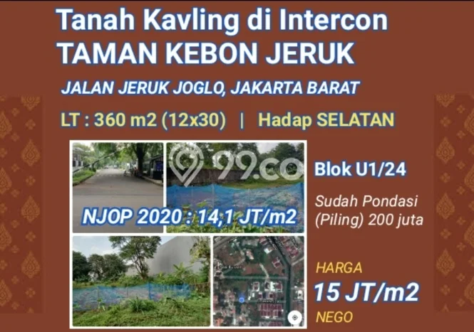 Tanah Siap Bangun Dijual di Jakarta Barat Punya Luas 360m2 Tanah Siap Bangun Dijual di Jakarta Barat Punya Luas 360m2