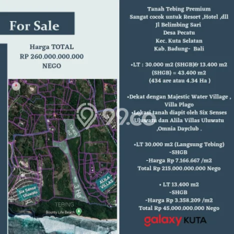 Tanah Siap Bangun Dijual di Badung Punya Luas 43400m2 Tanah Siap Bangun Dijual di Badung Punya Luas 43400m2