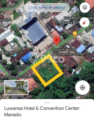 Tanah untuk Dijual Lokasi Wanea, Manado Luas 3200m2 SHM Tanah untuk Dijual Lokasi Wanea, Manado Luas 3200m2 SHM