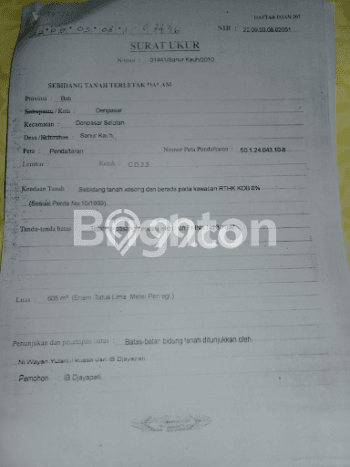 Tanah Dijual di Denpasar Seluas 605m2 Strategis Tanah Dijual di Denpasar Seluas 605m2 Strategis