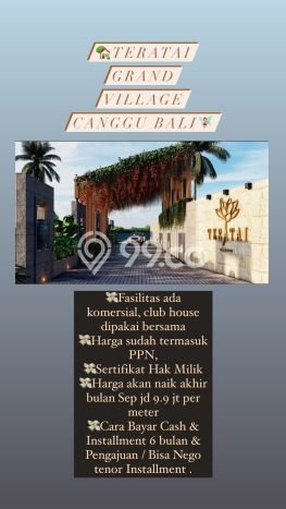 Kavling Tanah untuk Dijual di Canggu, Badung, Luas 120m2 Kavling Tanah untuk Dijual di Canggu, Badung, Luas 120m2