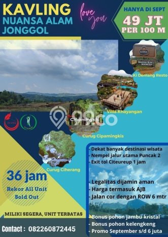 Jual Tanah Lokasi Strategis Kawasan Jonggol, Luas 100m², Dekat Jonggol, Bogor, Bogor Jual Tanah Lokasi Strategis Kawasan Jonggol, Luas 100m², Dekat Jonggol, Bogor, Bogor