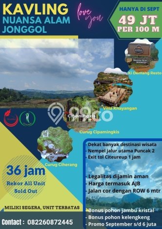 Jual Tanah Lokasi Strategis Kawasan Jonggol, Luas 100m², Dekat Jonggol, Bogor, Bogor Jual Tanah Lokasi Strategis Kawasan Jonggol, Luas 100m², Dekat Jonggol, Bogor, Bogor