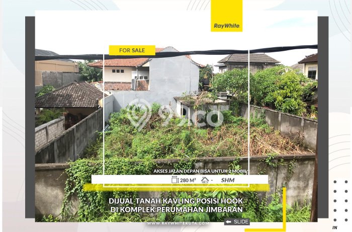 Kavling Tanah untuk Dijual di Jimbaran, Badung, Luas 280m2 Kavling Tanah untuk Dijual di Jimbaran, Badung, Luas 280m2