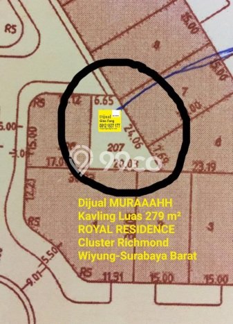 Tanah Dijual Lokasi Wiyung, Surabaya Luas 279m2 Legalitas Aman Tanah Dijual Lokasi Wiyung, Surabaya Luas 279m2 Legalitas Aman