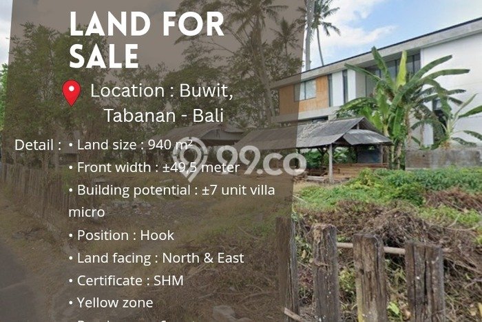 Lahan Kosong Dijual di Tabanan, Tabanan, Luas 940m2 Area Strategis Lahan Kosong Dijual di Tabanan, Tabanan, Luas 940m2 Area Strategis