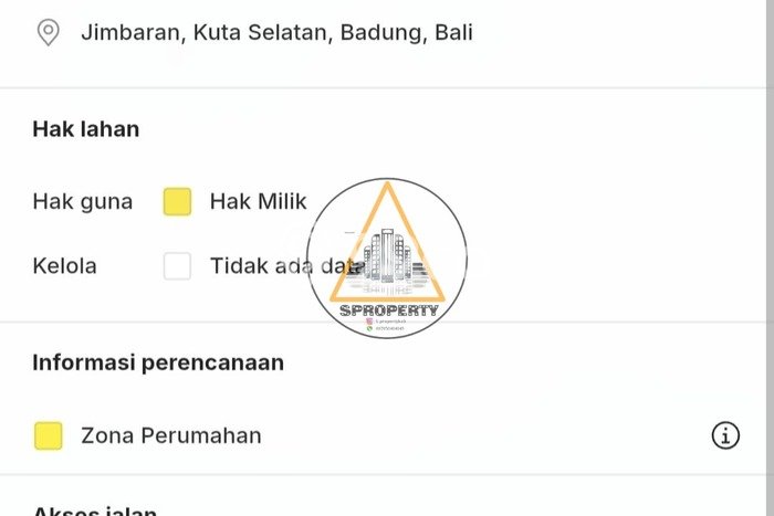 Tanah Dijual Area Strategis di Jimbaran Badung 600m2 Tanah Dijual Area Strategis di Jimbaran Badung 600m2