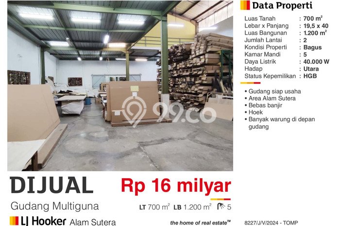 Paling Dicari! Gudang Dijual di BSD Komersial Area Harga Kompetitif Paling Dicari! Gudang Dijual di BSD Komersial Area Harga Kompetitif