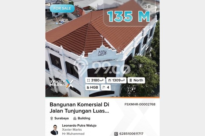 Komersial Dijual di Prime Area Surabaya Luas 1309m2 Komersial Dijual di Prime Area Surabaya Luas 1309m2