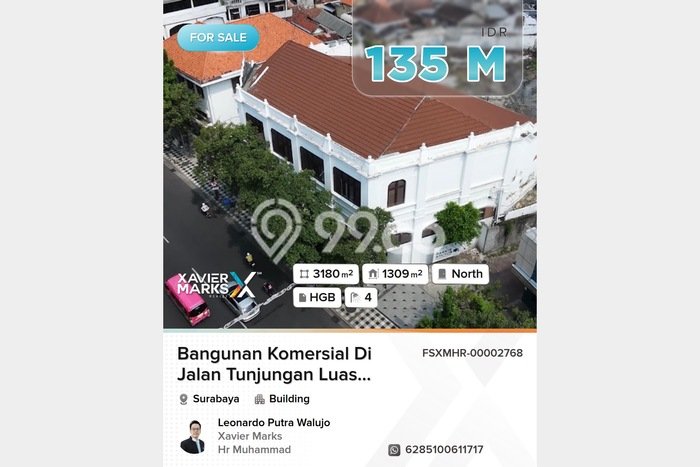 Komersial Dijual di Prime Area Surabaya Luas 1309m2 Komersial Dijual di Prime Area Surabaya Luas 1309m2