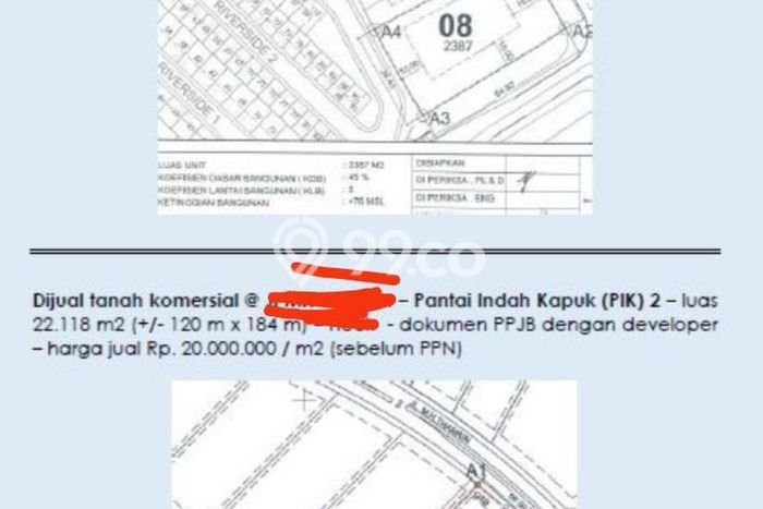 Dijual Tanah Lokasi Pantai Indah Kapuk, Jakarta Utara Seluas 2387m2 Dijual Tanah Lokasi Pantai Indah Kapuk, Jakarta Utara Seluas 2387m2