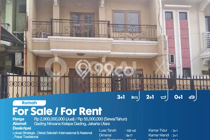 Hunian Eksklusif Siap Huni LT 102m2 di Kelapa Gading, Jakarta Utara Hunian Eksklusif Siap Huni LT 102m2 di Kelapa Gading, Jakarta Utara