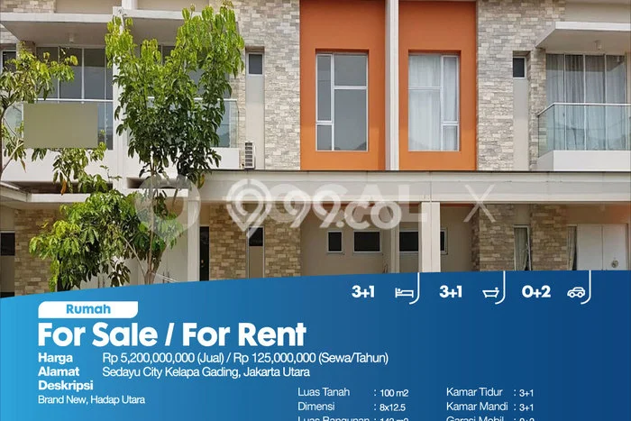 Hunian Mewah Siap Huni LT 100m2 di Kelapa Gading, Jakarta Utara Hunian Mewah Siap Huni LT 100m2 di Kelapa Gading, Jakarta Utara