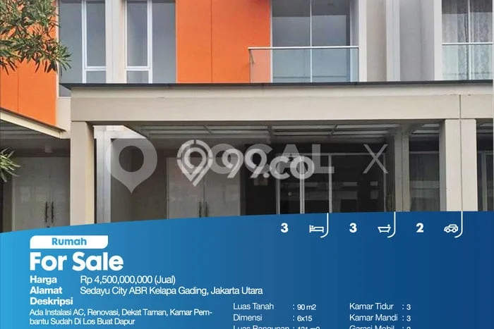 Hunian Mewah Siap Huni LT 90m2 di Kelapa Gading, Jakarta Utara Hunian Mewah Siap Huni LT 90m2 di Kelapa Gading, Jakarta Utara