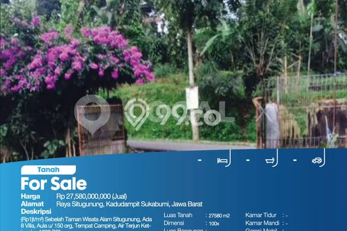 Tanah Dijual Lokasi Kadudampit, Sukabumi dengan Luas Tanah 27580m2 dan Status SHM Tanah Dijual Lokasi Kadudampit, Sukabumi dengan Luas Tanah 27580m2 dan Status SHM
