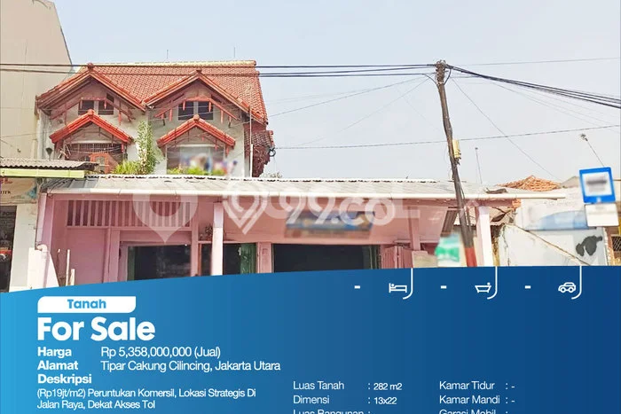 Lahan untuk Dijual Lokasi Cakung, Jakarta Timur Luas 282m2 SHM Lahan untuk Dijual Lokasi Cakung, Jakarta Timur Luas 282m2 SHM