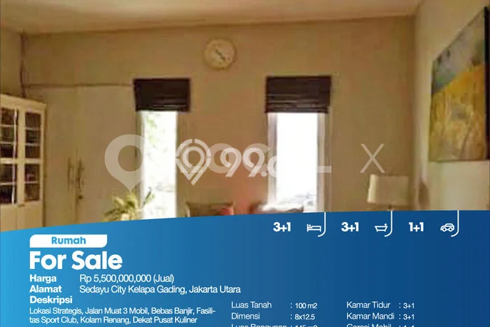 Hunian Mewah Dijual LT 100m2 di Kelapa Gading, Jakarta Utara Hunian Mewah Dijual LT 100m2 di Kelapa Gading, Jakarta Utara
