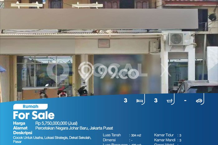 Dijual Hunian Mewah dengan Fasilitas Sekitar Lengkap di Johar Baru, Jakarta Pusat Dijual Hunian Mewah dengan Fasilitas Sekitar Lengkap di Johar Baru, Jakarta Pusat