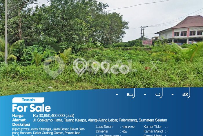 Lahan Dijual Lokasi Alang Alang Lebar, Palembang dengan Luas Tanah 13932m2 dan Status SHM Lahan Dijual Lokasi Alang Alang Lebar, Palembang dengan Luas Tanah 13932m2 dan Status SHM