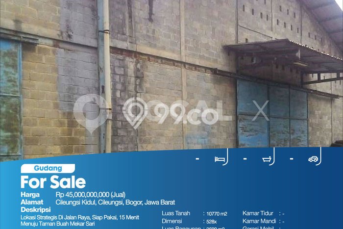 Gudang Paling Dicari LB 3600m2 Dijual di Cileungsi Gudang Paling Dicari LB 3600m2 Dijual di Cileungsi