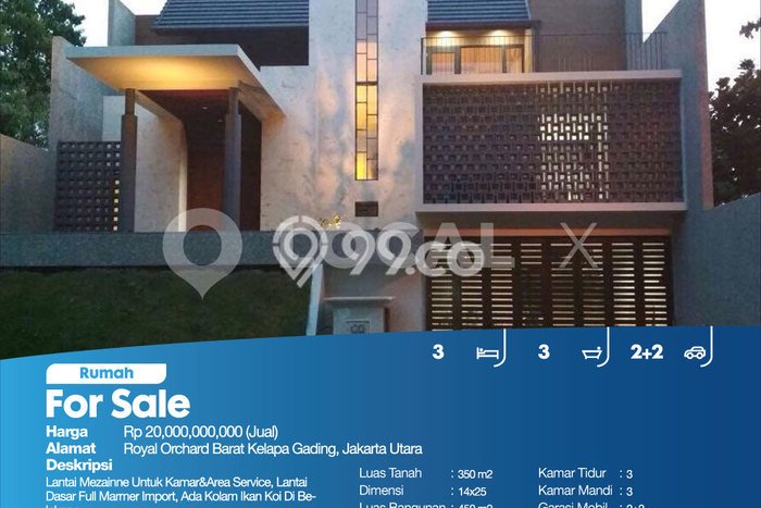 Dijual Hunian Mewah dengan Fasilitas Sekitar Lengkap di Kelapa Gading, Jakarta Utara Dijual Hunian Mewah dengan Fasilitas Sekitar Lengkap di Kelapa Gading, Jakarta Utara