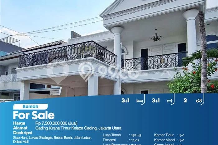 Rumah Mewah Siap Huni LT 187m2 di Kelapa Gading, Jakarta Utara Rumah Mewah Siap Huni LT 187m2 di Kelapa Gading, Jakarta Utara