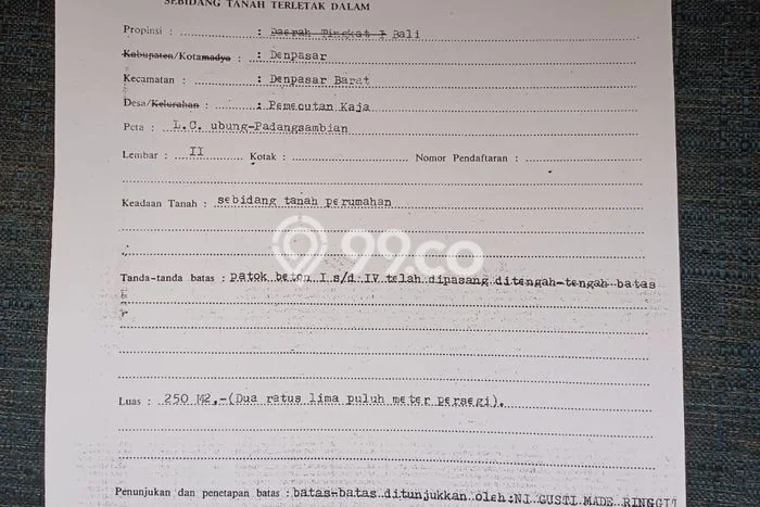 Tanah Dijual Area Strategis di Pemecutan Kaja Denpasar 250m2 Tanah Dijual Area Strategis di Pemecutan Kaja Denpasar 250m2