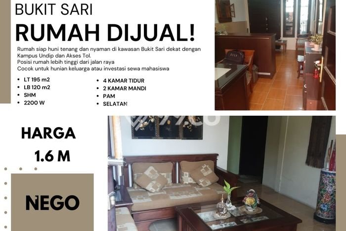 For Sale Hunian Rumah Nyaman 4 Kamar di Bukit Sari, Semarang For Sale Hunian Rumah Nyaman 4 Kamar di Bukit Sari, Semarang