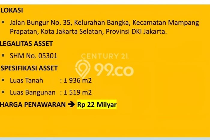 Tanah untuk Dijual di Mampang Prapatan Jakarta Selatan Luas 936m2 Tanah untuk Dijual di Mampang Prapatan Jakarta Selatan Luas 936m2