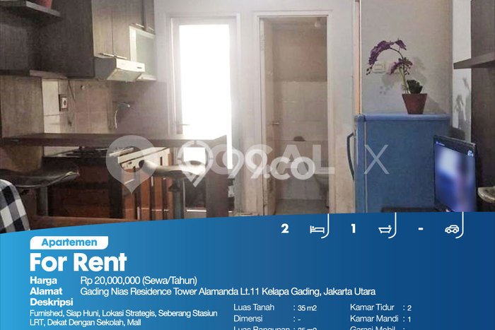 Sewa Sekarang Apartemen Strategis 2 KT, 1 KM di Kawasan Kelapa Gading Sewa Sekarang Apartemen Strategis 2 KT, 1 KM di Kawasan Kelapa Gading