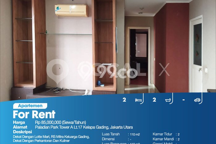Hunian Apartemen Disewakan Murah 110m2 di Kelapa Gading, Cocok Dijadikan Tempat Tinggal Anda Hunian Apartemen Disewakan Murah 110m2 di Kelapa Gading, Cocok Dijadikan Tempat Tinggal Anda