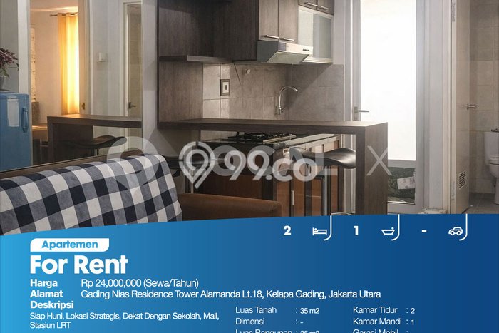 Disewakan Segera Apartemen Minimalis 2 KT di Kawasan Kelapa Gading Disewakan Segera Apartemen Minimalis 2 KT di Kawasan Kelapa Gading
