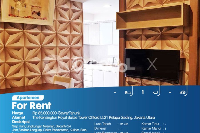 Apartemen Disewa Murah 0 KT / 1 KM di Kelapa Gading, Jakarta Utara Apartemen Disewa Murah 0 KT / 1 KM di Kelapa Gading, Jakarta Utara