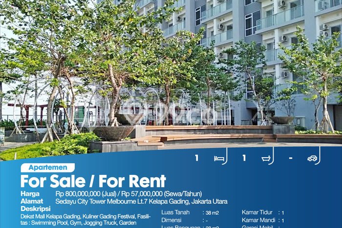 Apartemen Siap Pakai 1 BR dengan Harga Hemat di Area Kelapa Gading, Jakarta Utara Apartemen Siap Pakai 1 BR dengan Harga Hemat di Area Kelapa Gading, Jakarta Utara