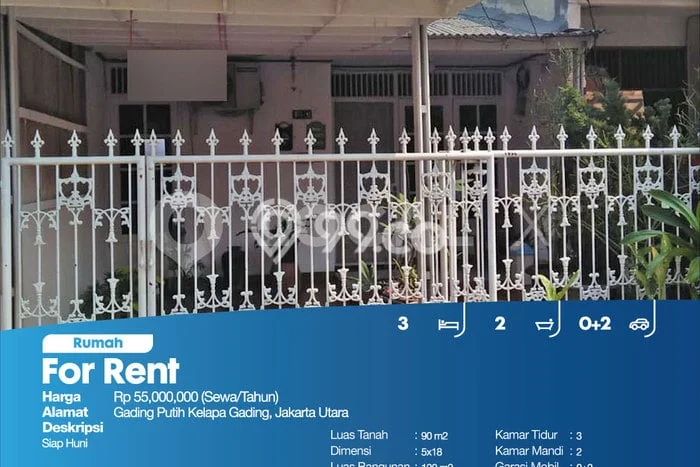 Disewakan Hunian Konsep Minimalis di Kelapa Gading Jakarta Utara dengan 3 Kamar Disewakan Hunian Konsep Minimalis di Kelapa Gading Jakarta Utara dengan 3 Kamar