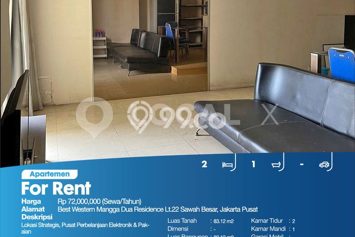 Hunian Apartemen Disewakan Terjangkau 83m2 di Sawah Besar, Cocok untuk Hunian Anda Hunian Apartemen Disewakan Terjangkau 83m2 di Sawah Besar, Cocok untuk Hunian Anda