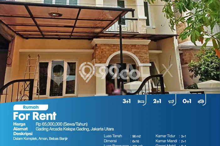 Lokasi strategis! Rumah siap huni dikontrakkan di Kelapa Gading LB 131m2 Lokasi strategis! Rumah siap huni dikontrakkan di Kelapa Gading LB 131m2