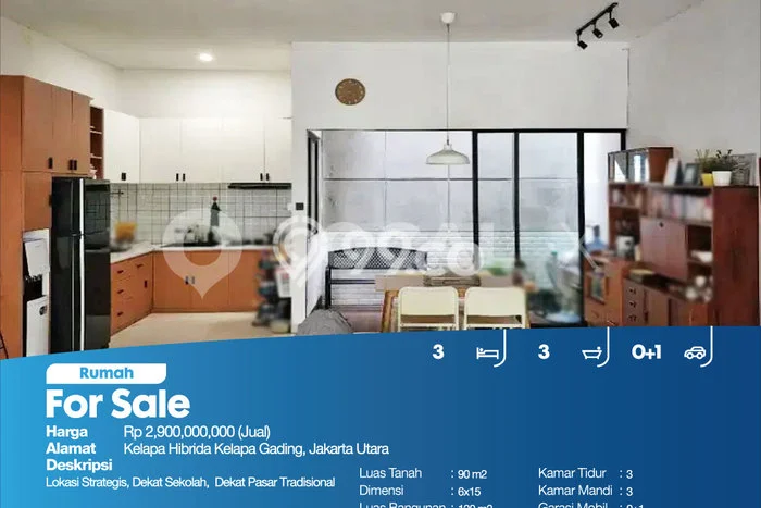 Rumah Eksklusif Siap Huni LT 90m2 di Kelapa Gading, Jakarta Utara Rumah Eksklusif Siap Huni LT 90m2 di Kelapa Gading, Jakarta Utara
