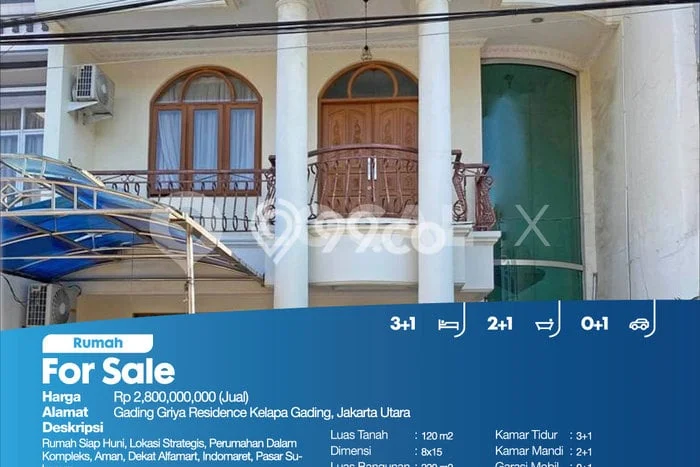 Dijual Hunian Mewah dengan Fasilitas Sekitar Komplit di Kelapa Gading, Jakarta Utara Dijual Hunian Mewah dengan Fasilitas Sekitar Komplit di Kelapa Gading, Jakarta Utara