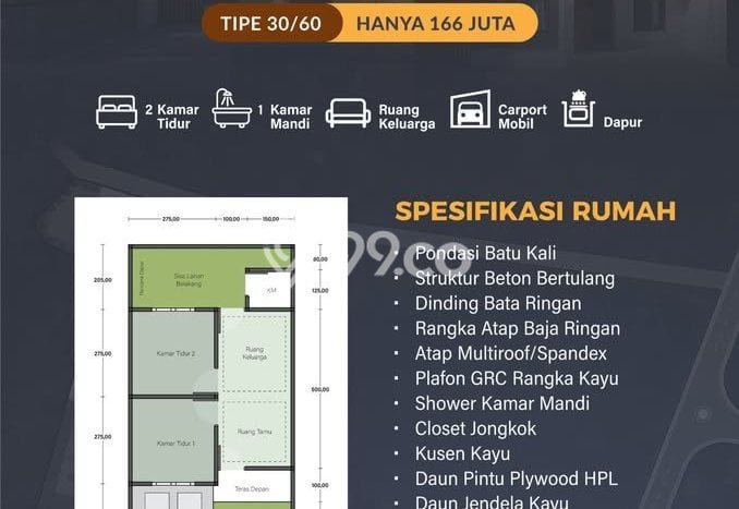 Rumah Sederhana Dijual di Sedayu 2 Kamar dengan Luas Tanah 60m2 Rumah Sederhana Dijual di Sedayu 2 Kamar dengan Luas Tanah 60m2