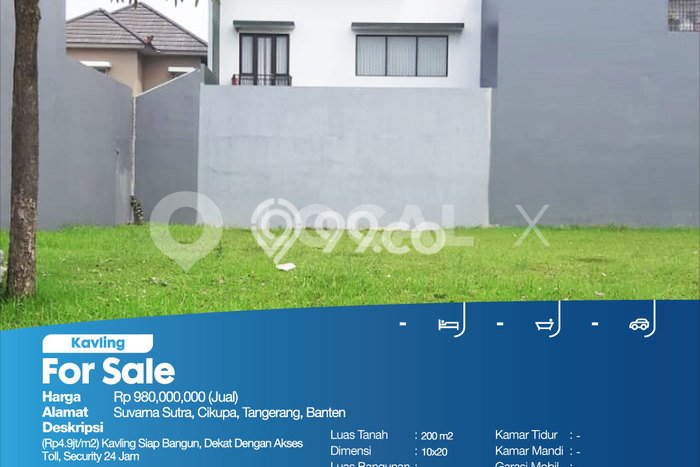 Tanah Kavling untuk Dijual di Cikupa Tangerang 200m2 Tanah Kavling untuk Dijual di Cikupa Tangerang 200m2