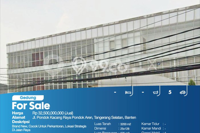 Kantor Bagus LT 3200m2 LB 675m2 Dijual di Pondok Aren Tangerang Selatan Kantor Bagus LT 3200m2 LB 675m2 Dijual di Pondok Aren Tangerang Selatan