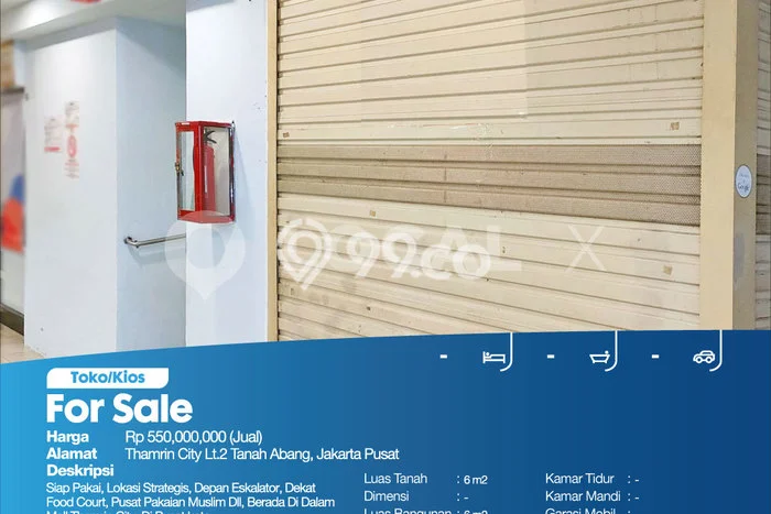 Komersial Dijual di Tanah Abang Jakarta Pusat dengan Luas Bangunan 6m2 Komersial Dijual di Tanah Abang Jakarta Pusat dengan Luas Bangunan 6m2