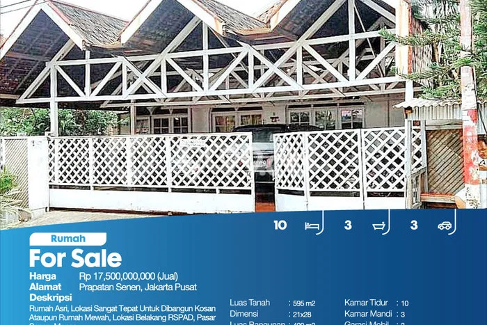 For Sale Rumah Mewah Exclusive di Senen, Jakarta Pusat For Sale Rumah Mewah Exclusive di Senen, Jakarta Pusat