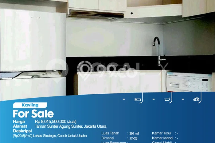 Untuk Dijual Tanah di Jakarta Utara, Luas 391m2 - Untuk Dijual Tanah di Jakarta Utara, Luas 391m2 -