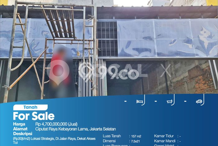 Lahan Strategis di Ciputat Dijual dengan Luas 157m2 Lahan Strategis di Ciputat Dijual dengan Luas 157m2
