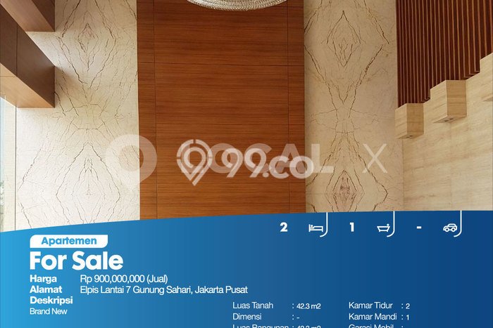 Apartemen Favorit Modern Dijual di Jakarta Pusat dengan 2 Kamar Tidur Apartemen Favorit Modern Dijual di Jakarta Pusat dengan 2 Kamar Tidur